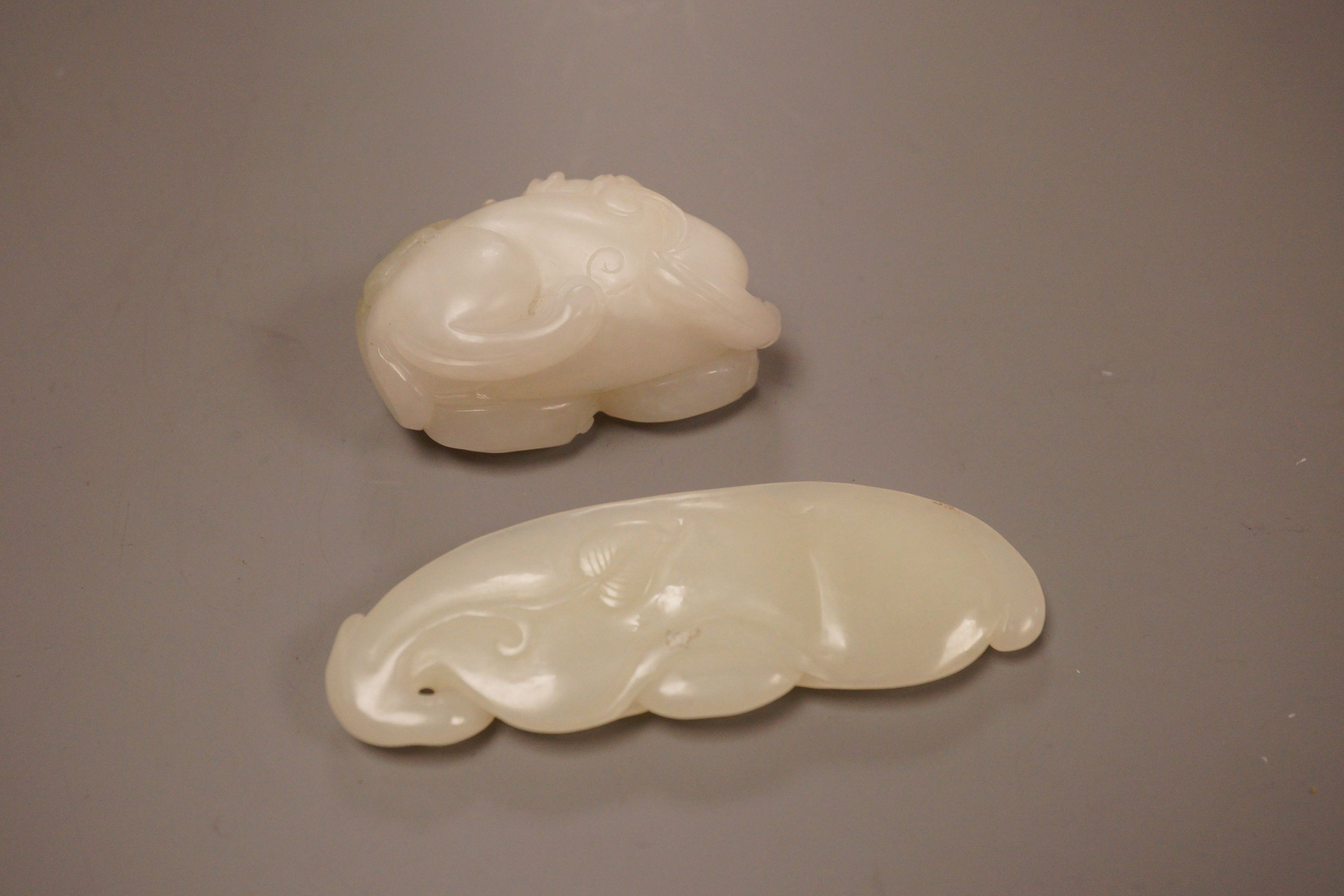 Two white Chinese jade carvings